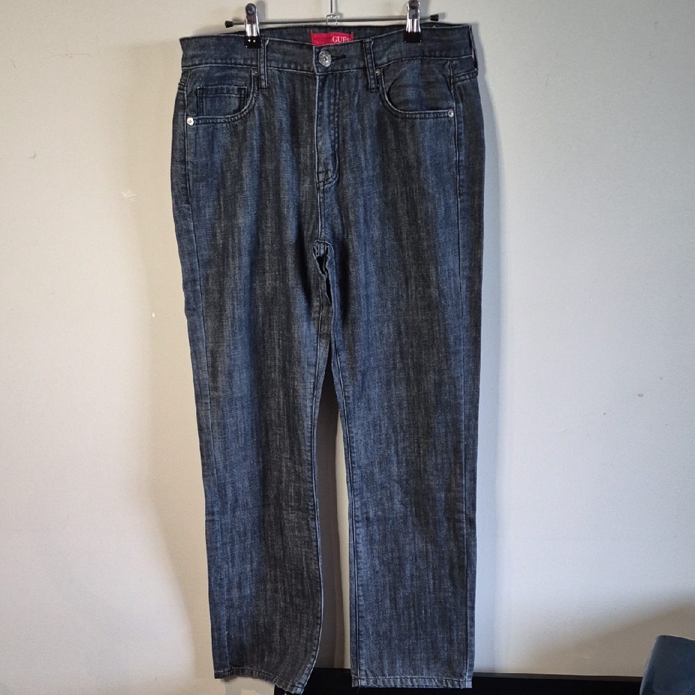 Guess Men's Relaxed Jeans in Charcoal Gray